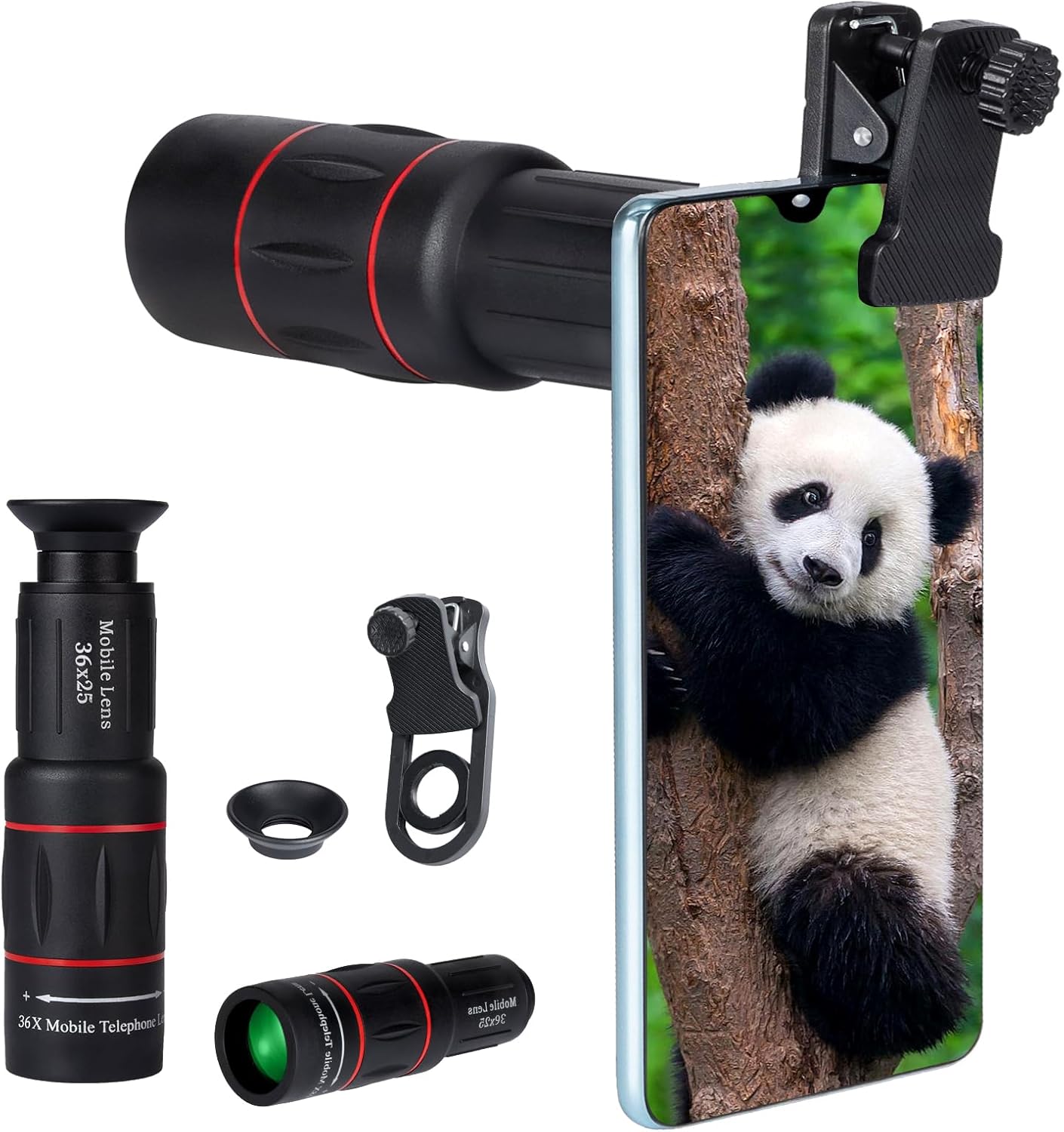 36X Long Focus Telephoto Phone Lens for iPhone and Android, Zoom Cellphone Camera Lens with Phone Clip for Picture Video Taking