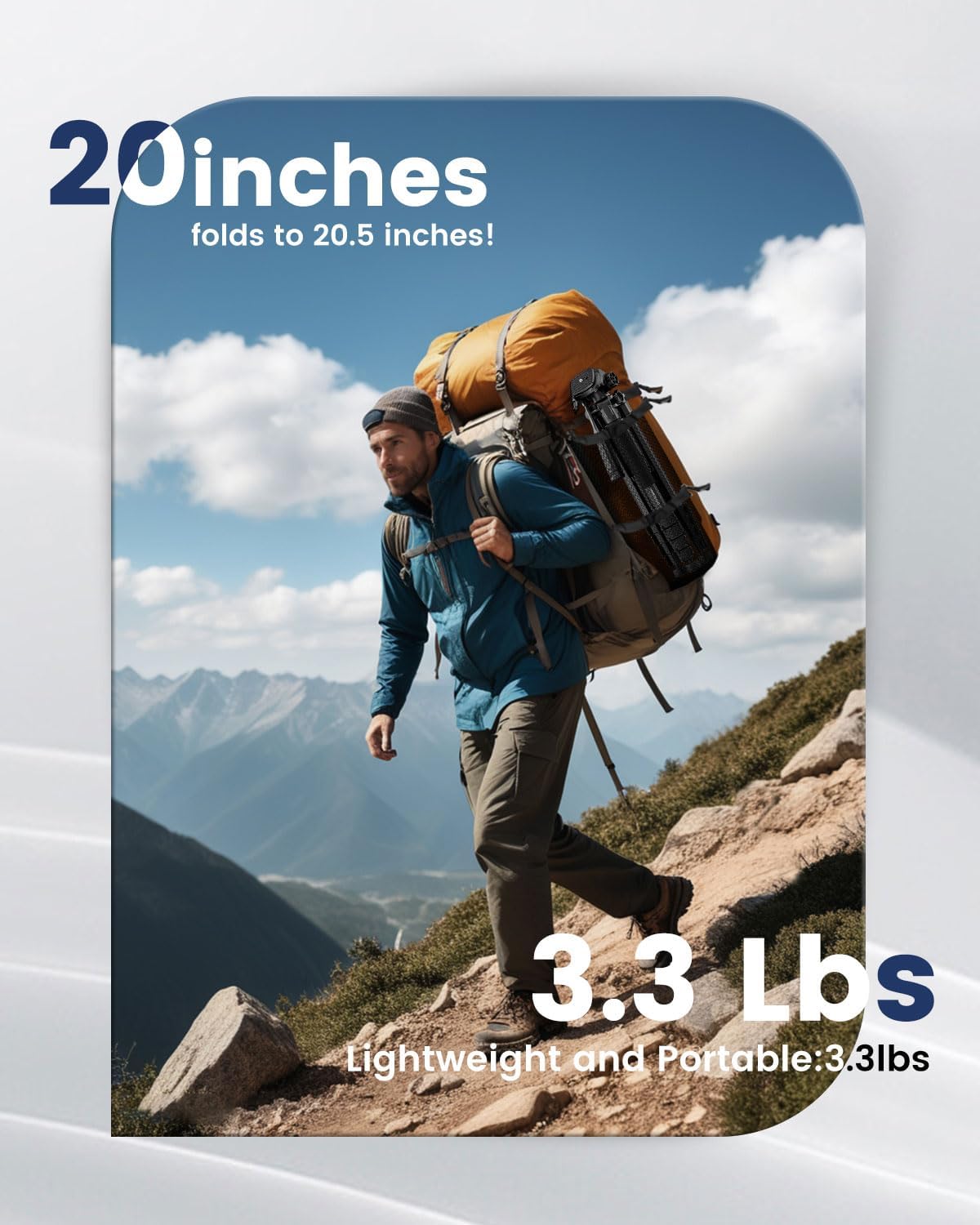 73" Camera Tripod and Monopod, Professional Aluminum Tripod Stand for Mirrorless Camera/DSLR/Cell Phone/Camcorder/GoPro, with Phone Holder and Travel Bag (Black) - Image 4