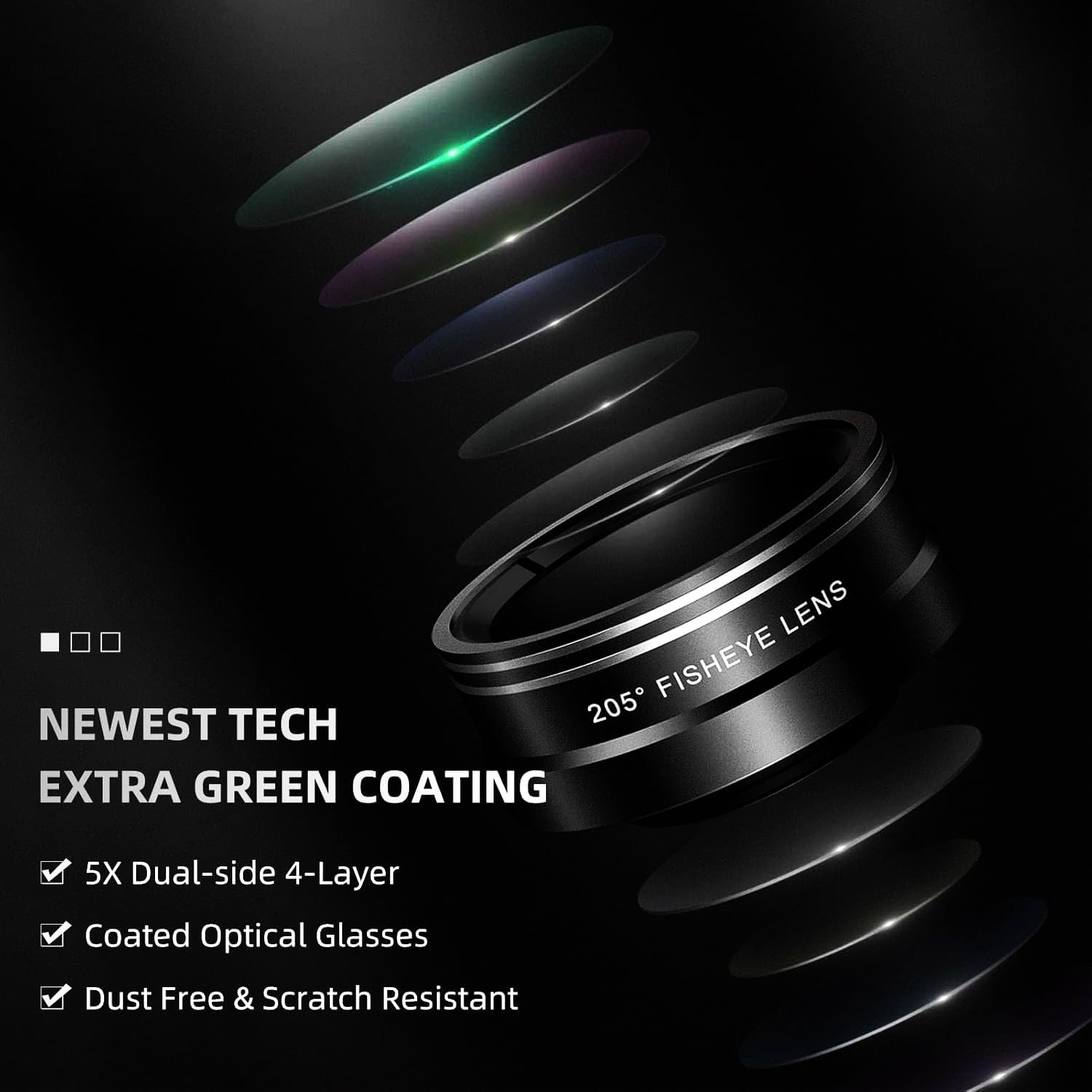 Updated COSULAN Phone Camera Lens Kit 4-in-1, Come with 22X Telephoto Lens, 205° Fisheye Lens, 4K 0.67X Wide Angle Lens, 25X Macro Lens, Clip, and Phone Mini Tripod for iPhone and Android Phone Series - Image 6